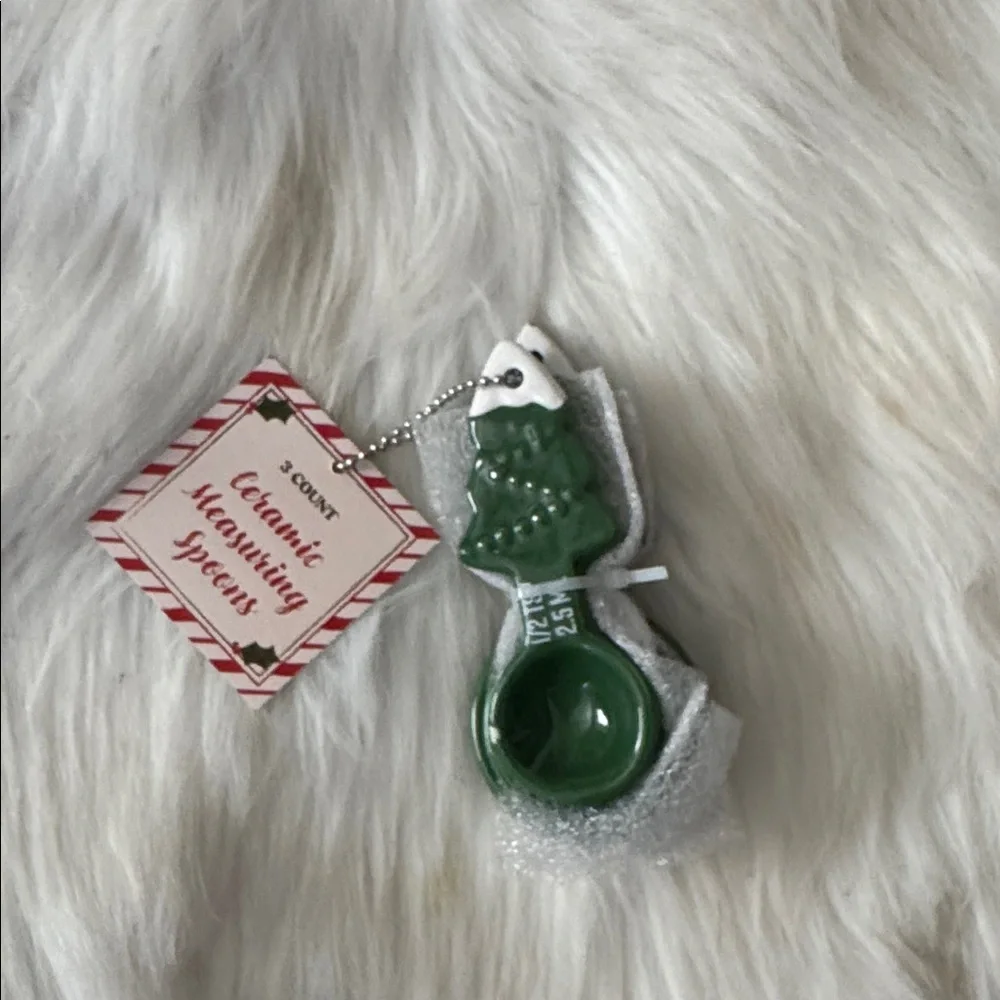 Target Bullseye Playground Ceramic Green Christmas Tree Measuring Spoons (4)